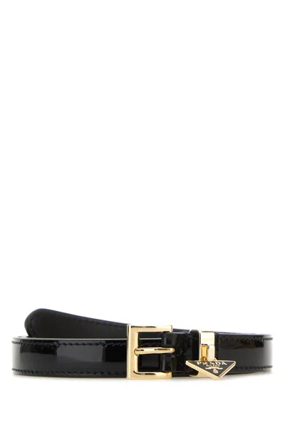 PRADA BLACK LEATHER BELT