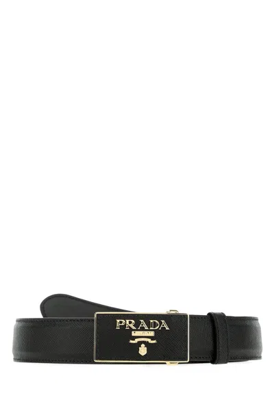 PRADA BLACK LEATHER BELT