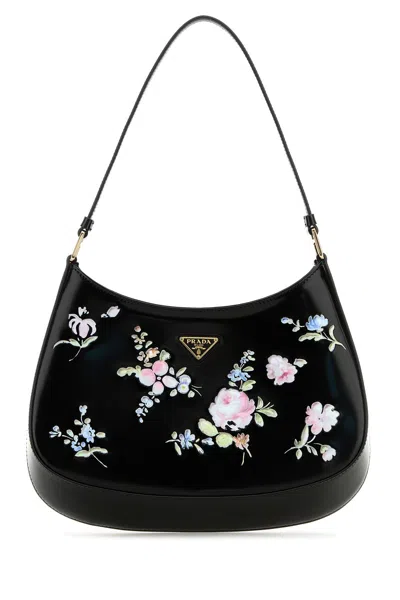 PRADA BLACK LEATHER CLEO SHOULDER BAG