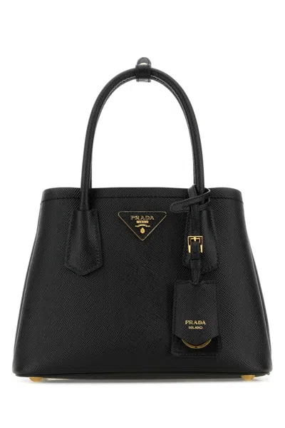 PRADA BLACK LEATHER HANDBAG