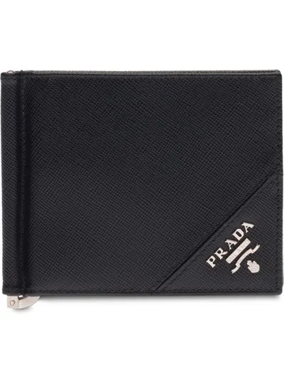 PRADA MEN BLACK LOGO WALLET, ONESIZE LUXURY WALLETS FOR MEN DARVEYS