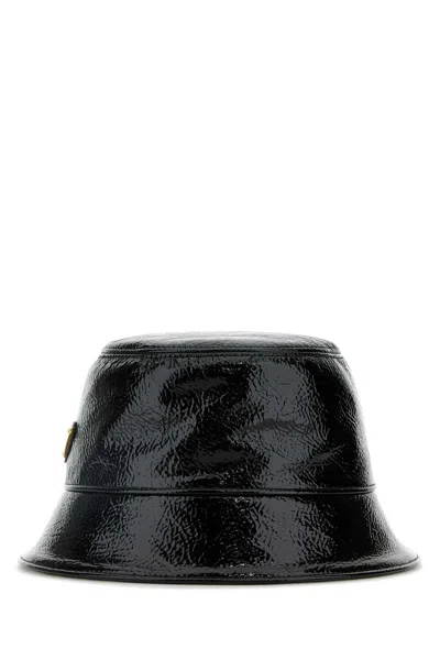 PRADA PRADA BLACK NAPLAK BUCKET HAT