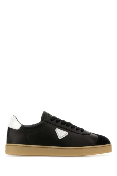 PRADA PRADA BLACK NAPPA LEATHER SNEAKERS