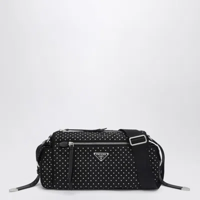 PRADA PRADA | BLACK RE-NYLON BAG WITH STUDS