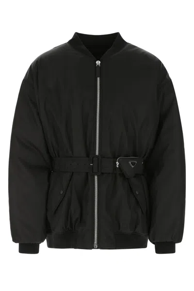 PRADA BLACK RE-NYLON PADDED JACKET