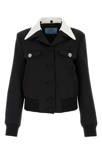 PRADA BLACK WOOL JACKET