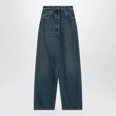PRADA PRADA  BLUE WIDE-LEG JEANS