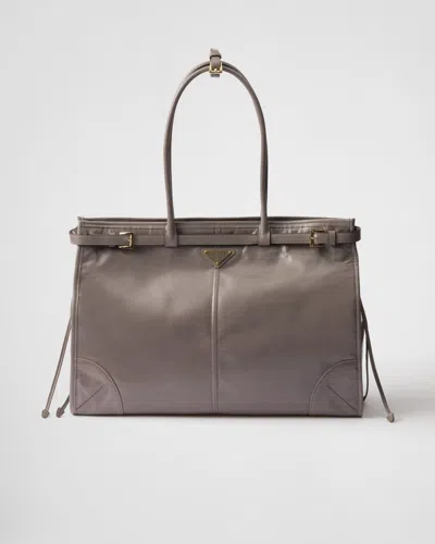 PRADA PRADA BONNIE EXTRAGROSSE HANDTASCHE AUS LEDER