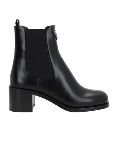 PRADA PRADA TRIANGLE-LOGO ANKLE BOOTS