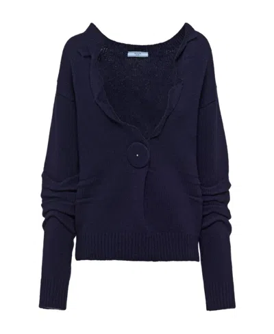 PRADA PRADA BUTTONED V-NECK JUMPER