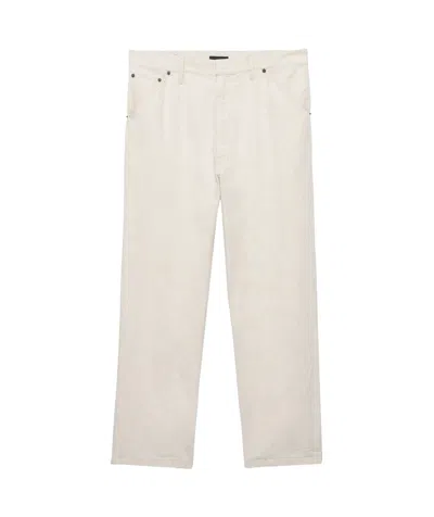 PRADA PRADA CHAMBRAY TRIANGLE-LOGO PANTS