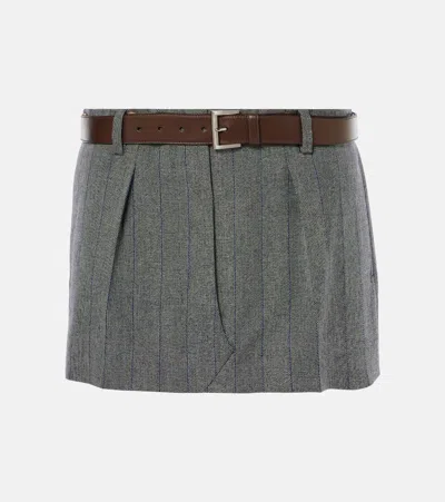 PRADA CHECKED WOOL MINISKIRT