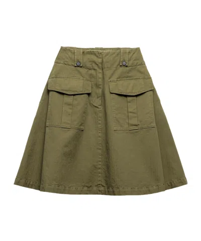 PRADA PRADA FLARED MIDI SKIRT