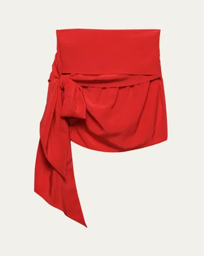 PRADA CREPE DE CHINE WRAP MINI SKIRT