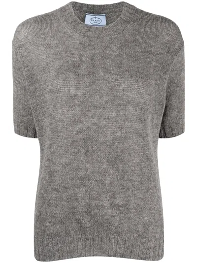 PRADA CREW NECK SHORT-SLEEVE JUMPER