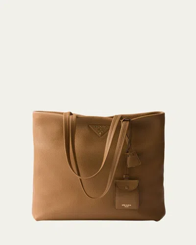 PRADA DAINO SOFT LEATHER TOTE BAG