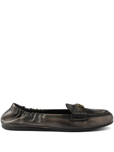PRADA DECONSTRUCTED AND FLEXIBLE NAPPA LEATHER LOAFERS