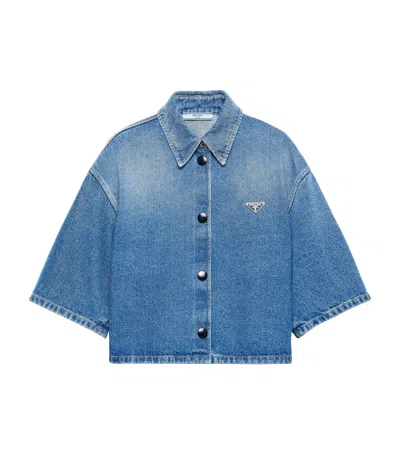 PRADA DENIM CROPPED SHIRT