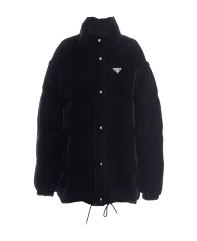 PRADA CONVERTIBLE VELVET DOWN JACKET