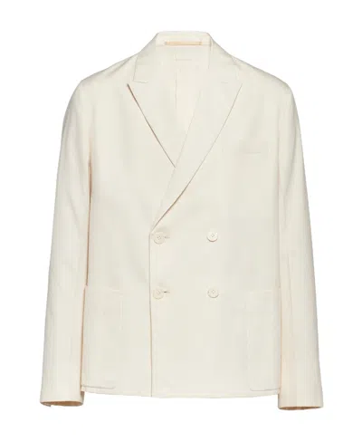 PRADA PRADA DOUBLE-BREATSED LONG SLEEVED BLAZER