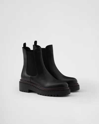 PRADA DOUBLE CHOCOLATE BOOTS AUS LEDER