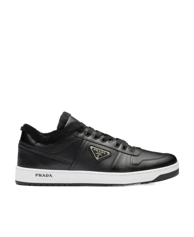 PRADA DOWNTOWN LEATHER SNEAKERS