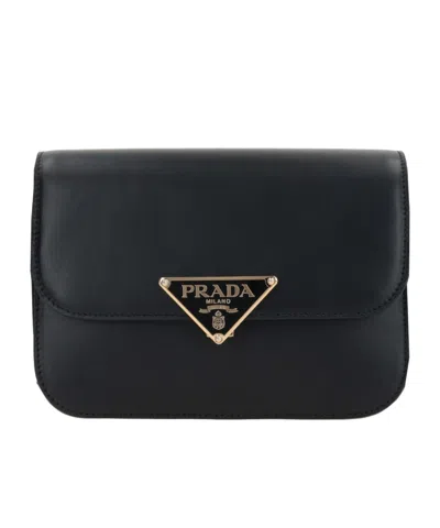 PRADA EMBLÈME LEATHER SHOULDER BAG