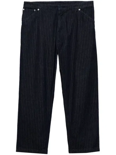 PRADA ENAMEL-TRIANGLE LOGO TROUSERS