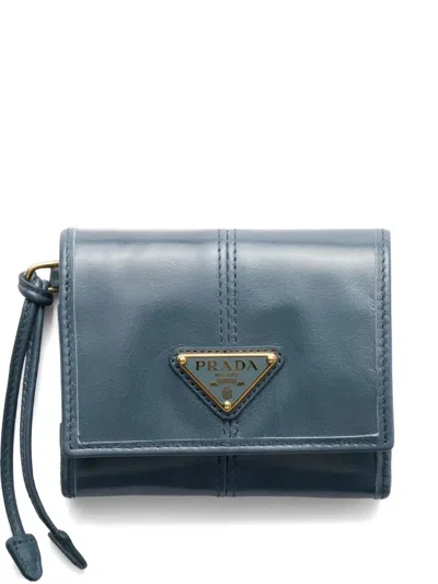 PRADA ENAMEL-TRIANGLE LOGO WALLET