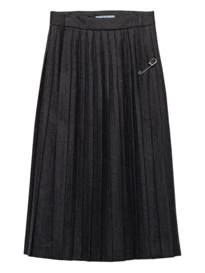 PRADA Prada Flannel Pleated Skirt