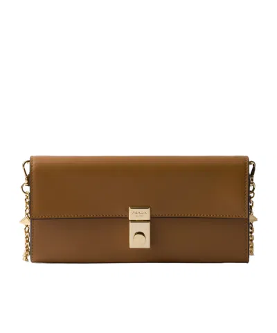 PRADA WALLET WITH LEATHER SHOULDER STRAP