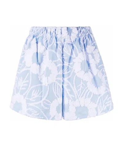 PRADA EMBROIDERED POPLIN SHORTS