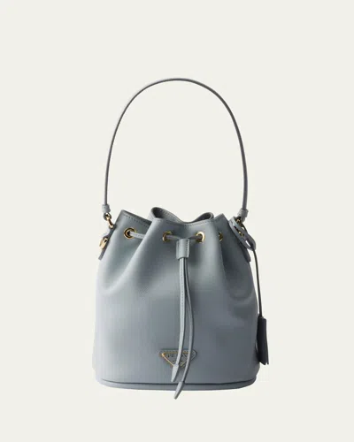PRADA FLOU DRAWSTRING LEATHER BUCKET BAG