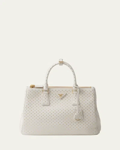 PRADA GALLERIA LARGE STUDDED LEATHER TOP-HANDLE BAG