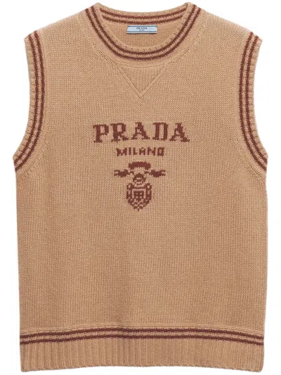PRADA INTARSIA RIBBED VEST