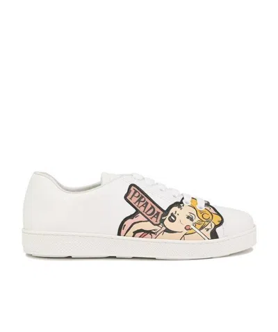 PRADA STRAP-UP PRINTED CASUAL SNEAKERS
