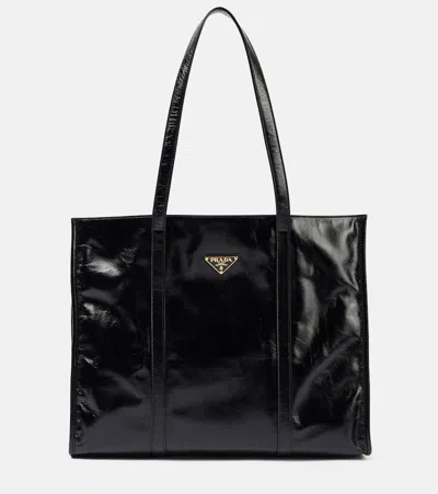 PRADA LARGE LEATHER TOTE BAG
