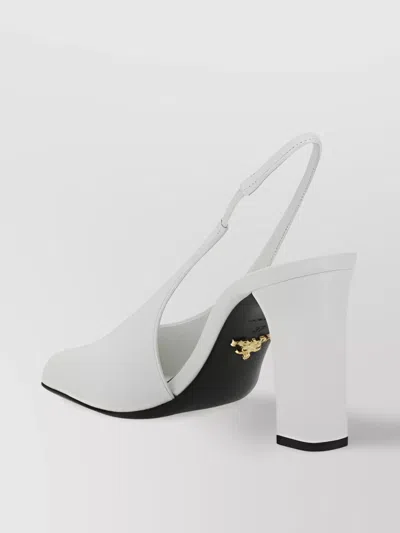 PRADA LEATHER BLOCK HEEL PUMPS