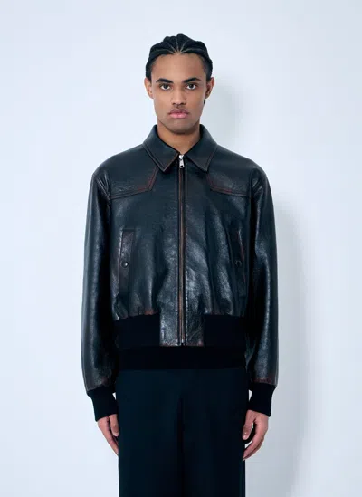 PRADA LEATHER BOMBER JACKET