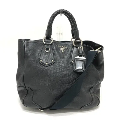 PRADA LEATHER HANDBAG SHOULDER BAG (PRE-OWNED)