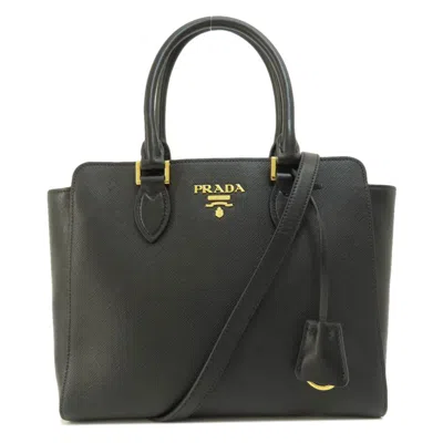 PRADA LEATHER PVC HANDBAG (PRE-OWNED)