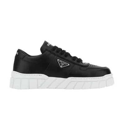 PRADA PRADA LEATHER SNEAKERS 'BLACK'