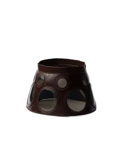 PRADA PRADA LEATHER VISOR HAT