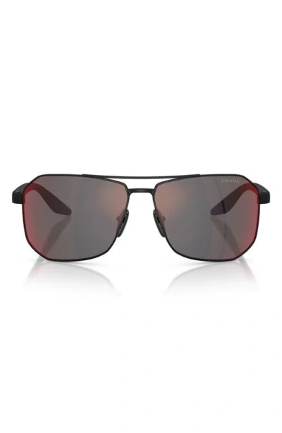 PRADA PRADA LINEA ROSSA 62MM OVERSIZE PILOT SUNGLASSES