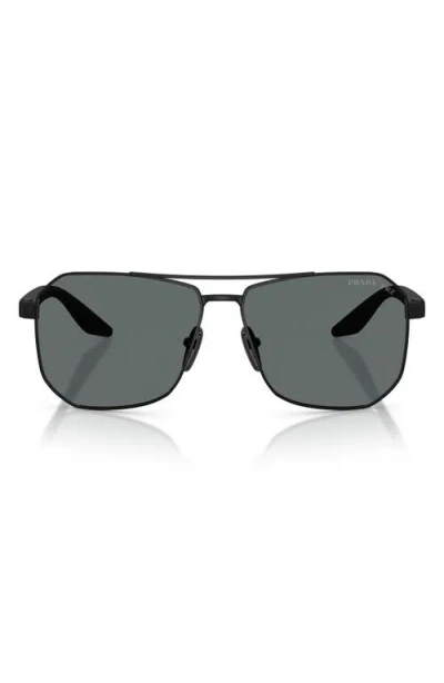PRADA PRADA LINEA ROSSA 62MM POLARIZED PILOT SUNGLASSES