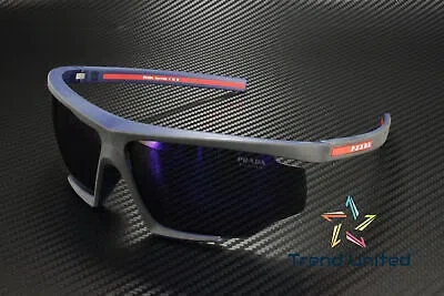 PRADA PRADA LINEA ROSSA PS 07YS 13K05U BLACK RED RUBBER BLUE 76 MM MEN'S SUNGLASSES