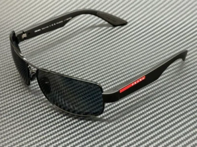PRADA PRADA LINEA ROSSA PS 50ZS 1AB02G BLACK GREY POLARIZED MEN'S 65 MM SUNGLASSES