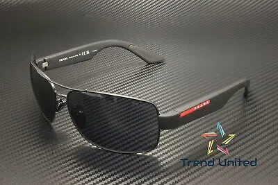 PRADA PRADA LINEA ROSSA PS 50ZS 1BO09R MATTE BLACK BLUE TUNING 65 MM MEN'S SUNGLASSES