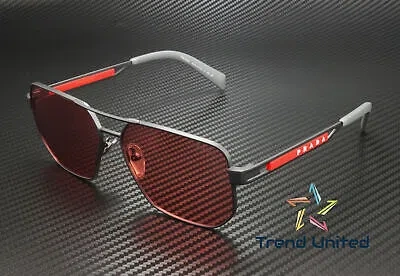 PRADA PRADA LINEA ROSSA PS 51ZS 15P20B MATTE GREY PINK 59 MM MEN'S SUNGLASSES