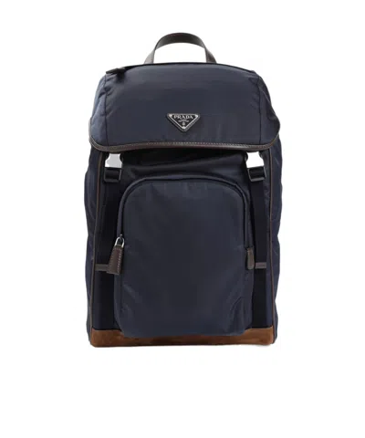 PRADA RE-NYLON AND LEATHER BACKPACK
